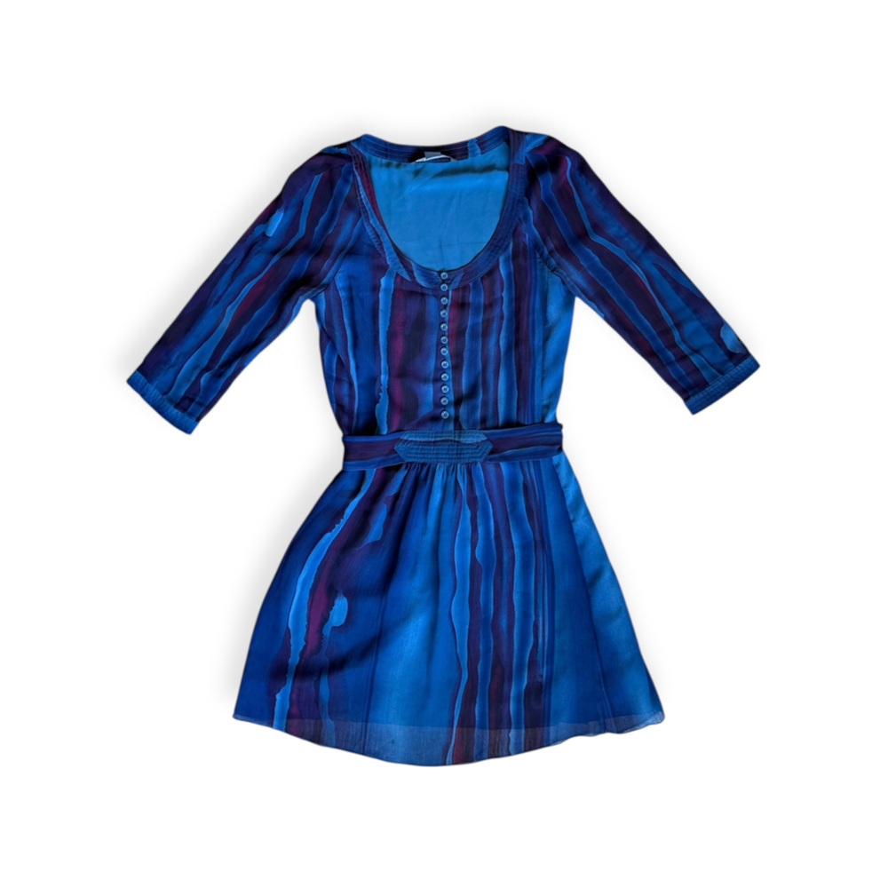 Armani Exchange Blue & Navy Striped Mini Dress